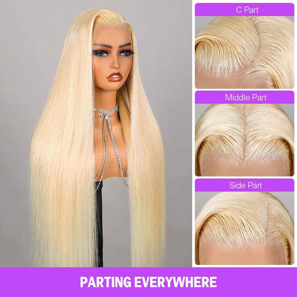 (Super Deal)Megalook 30inch #613 #4 Chocolate Brown Plum Bone Straight Hair Undetectable Transparent Lace Wig