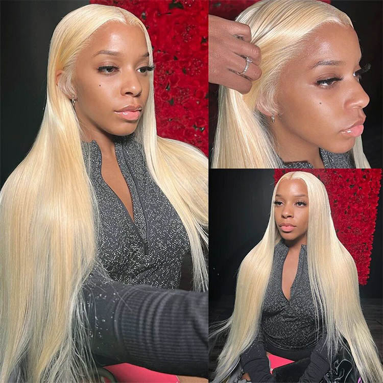 (Super Deal)Megalook 30inch #613 #4 Chocolate Brown Plum Bone Straight Hair Undetectable Transparent Lace Wig